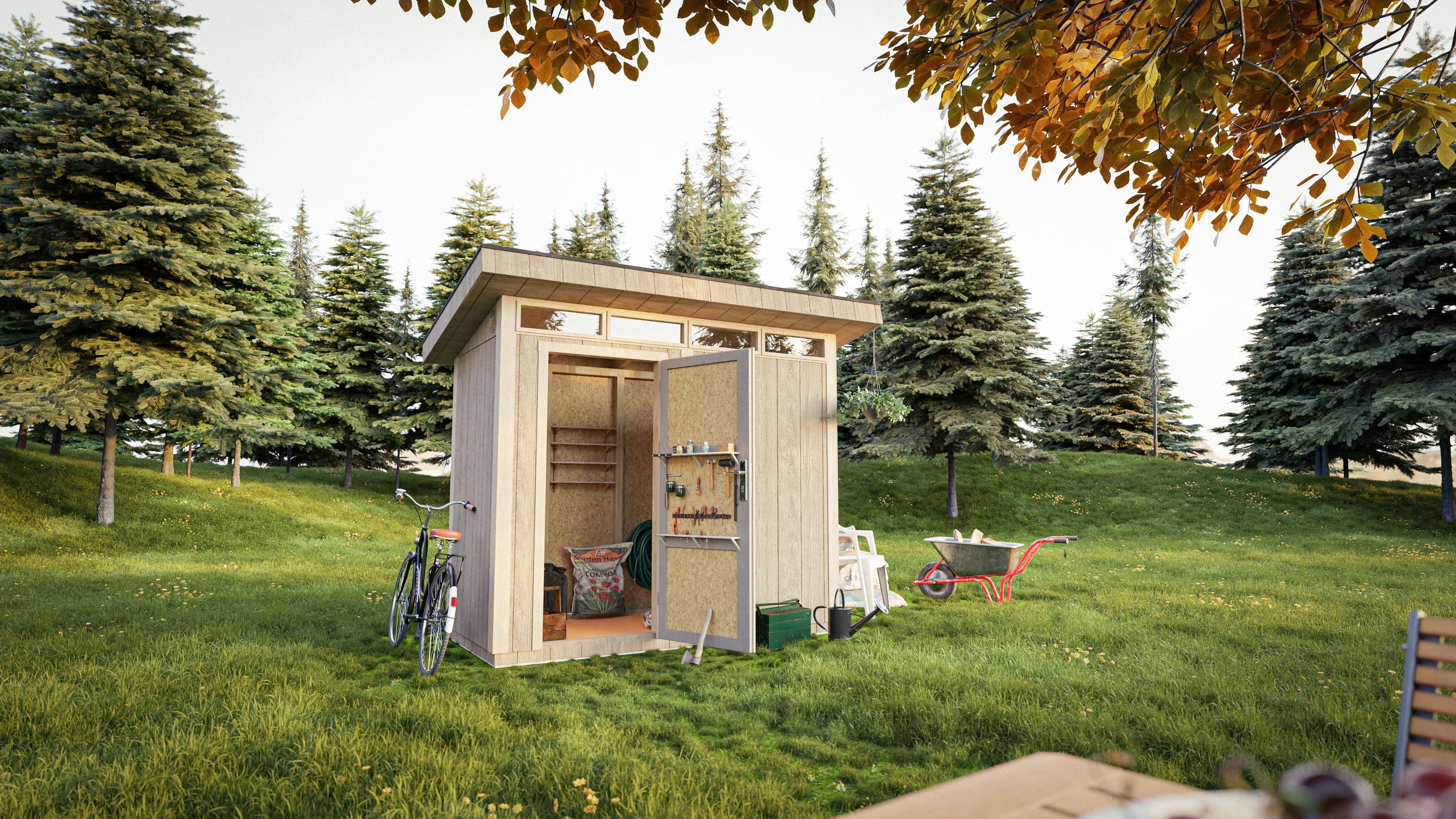 Timbela - Abri de jardin bois en panneaux LP SmartSide 3m² / L161xL293xH239 cm - Abri de jardin sans sol - Timbela M901B - Imagen 5