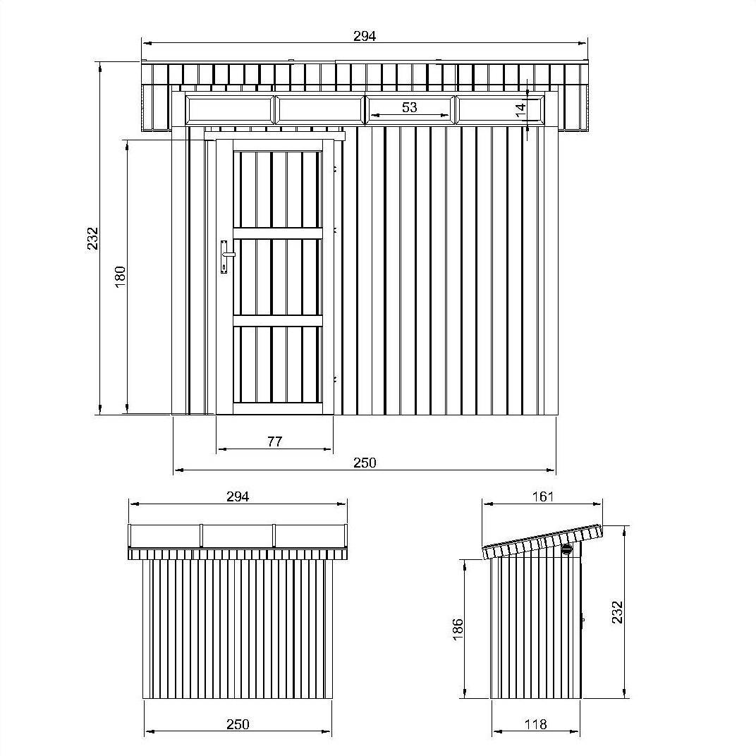 Timbela - Abri de jardin bois en panneaux LP SmartSide 3m² / L161xL293xH239 cm - Abri de jardin sans sol - Timbela M901B - Imagen 4