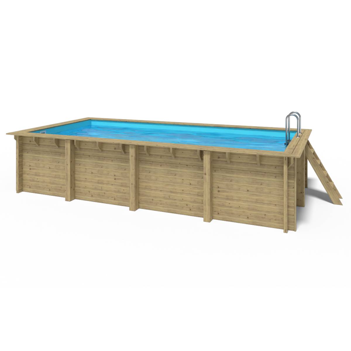 Water Clip - Piscine bois rectangulaire 620x300 cm - Rainurée languette - Filtration inclue Piscines Water Clip - Imagen 3