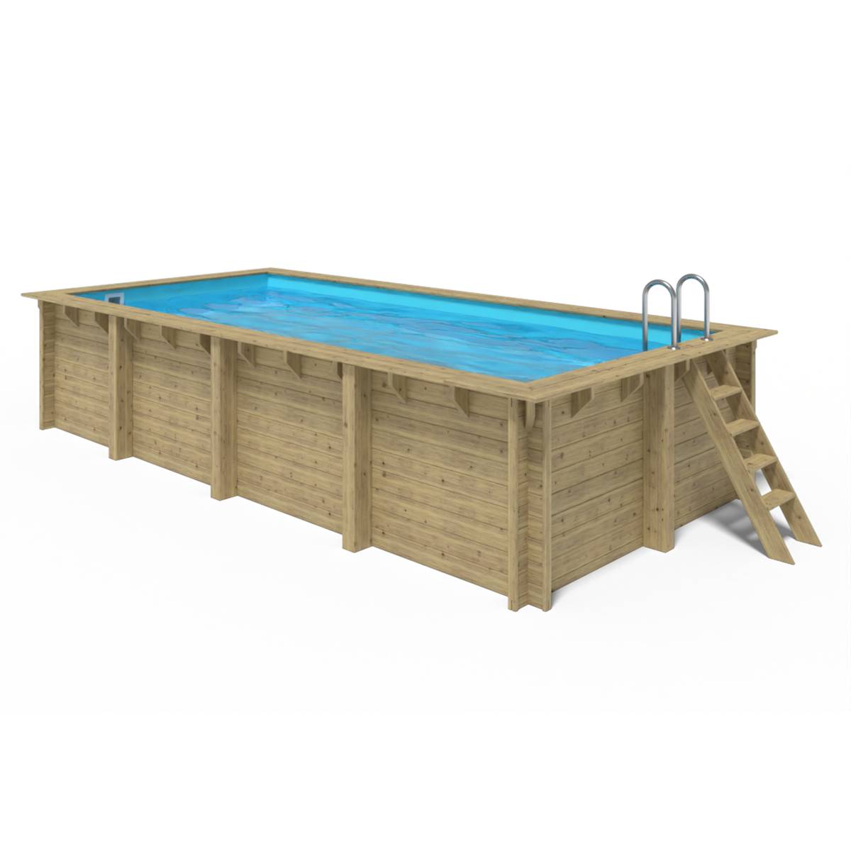 Water Clip - Piscine bois rectangulaire 620x300 cm - Rainurée languette - Filtration inclue Piscines Water Clip - Imagen 4