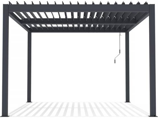 Pergola Bioclimatique Avec Led "windsor Premium" En Aluminium 3 X 4 - Gris -habitat Et Jardin - Image 1