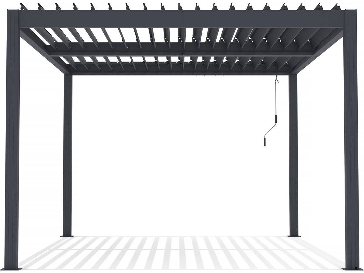 Pergola Bioclimatique Avec Led "windsor Premium" En Aluminium 3 X 4 - Gris -habitat Et Jardin - Image 1