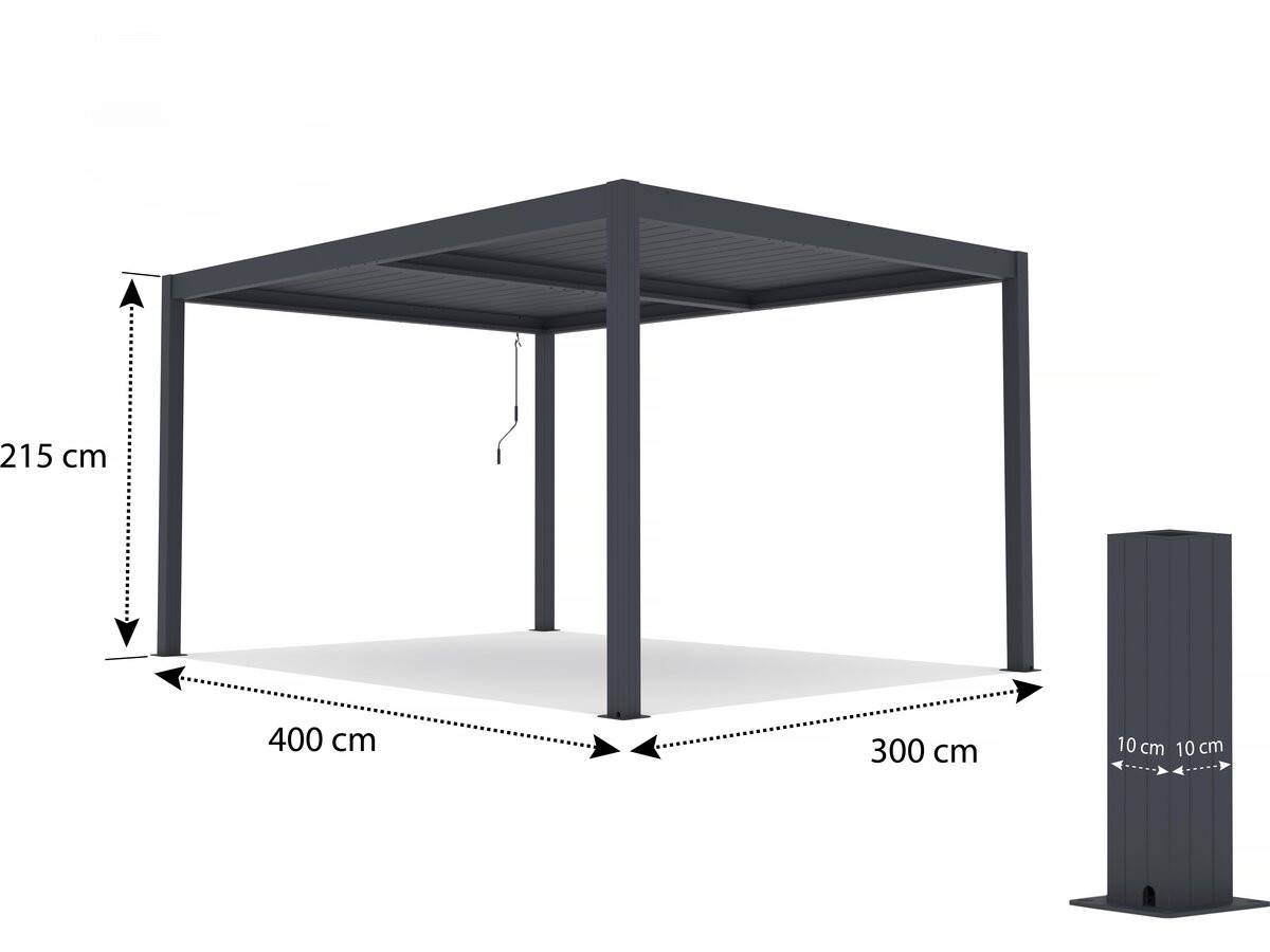 Habitat Et Jardin - Pergola Bioclimatique Avec Led "windsor Premium" En Aluminium 3 X 4 - Gris -habitat Et Jardin - Image 4