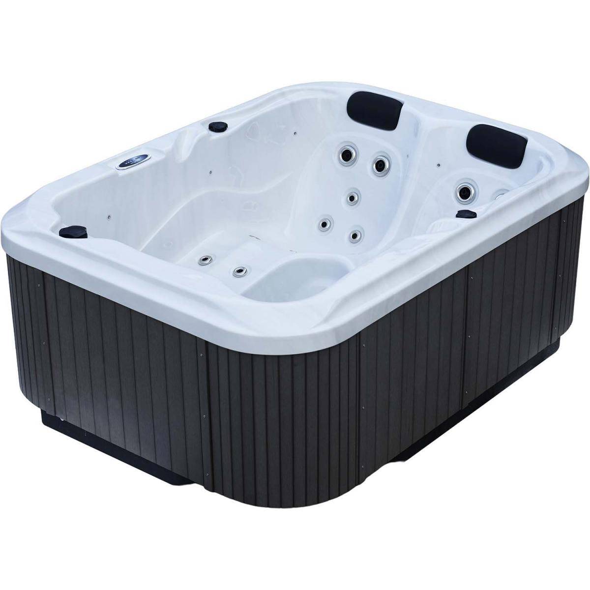 Alpina - Spa rigide gris et blanc marbré jets et leds Costa (3 places dont 2 allongées) - Imagen 1