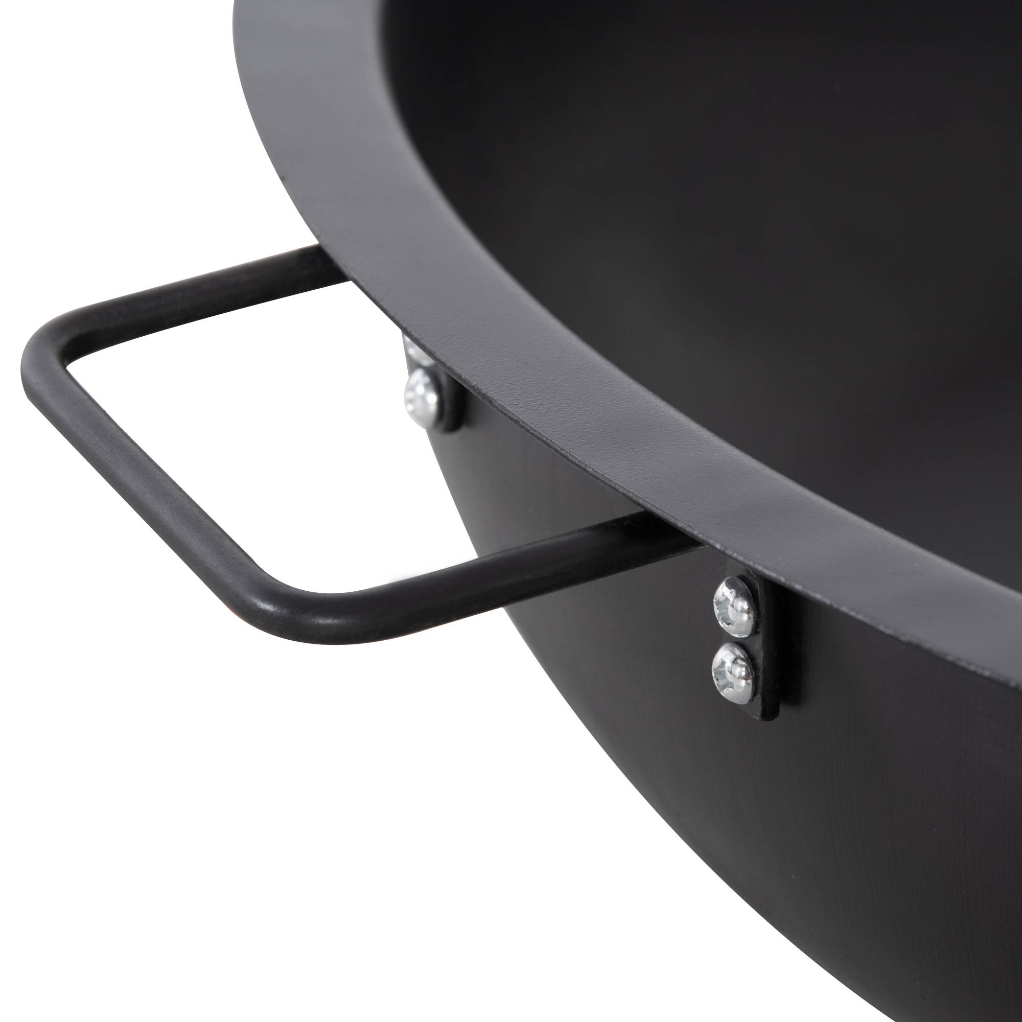 Outsunny - Brasero boule de feu cheminée foyer extérieur dim. 79L x 69l x 25,5H cm 2 poignées tisonnier acier noir - Outsunny - Imagen 6