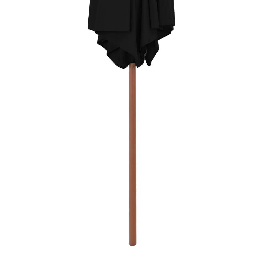 Helloshop26 - Parasol d'extérieur avec mât en bois 270 cm noir - Imagen 4