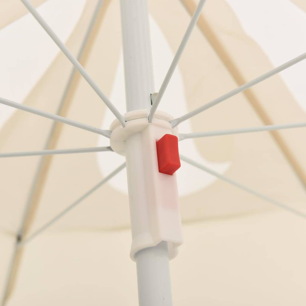 Parasol de jardin - parasol d'extérieur avec mât en acier sable 180 cm - MEUBLE PRO-JU5530 - Image 4
