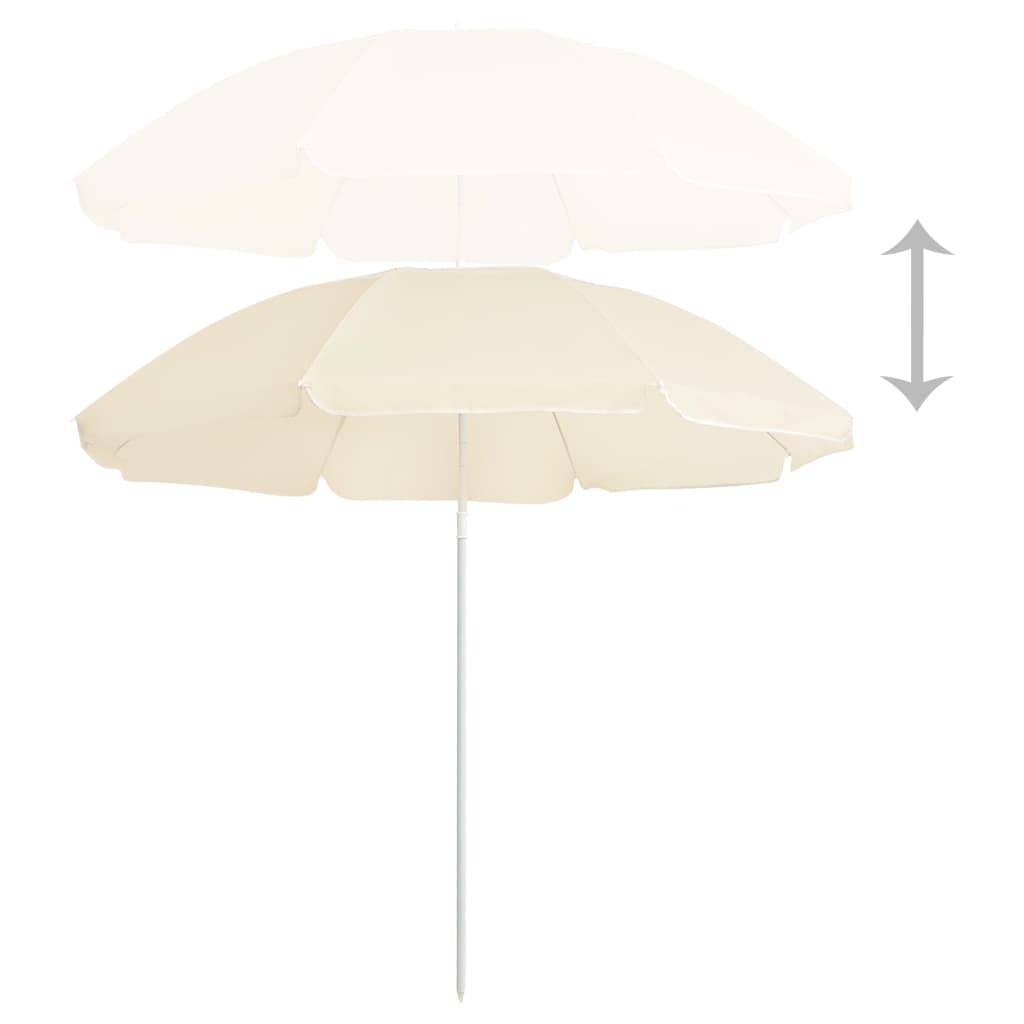 Parasol de jardin - parasol d'extérieur avec mât en acier sable 180 cm - MEUBLE PRO-JU5530 - Image 1