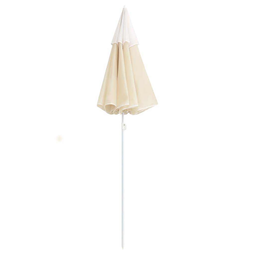 Parasol de jardin - parasol d'extérieur avec mât en acier sable 180 cm - MEUBLE PRO-JU5530 - Image 3