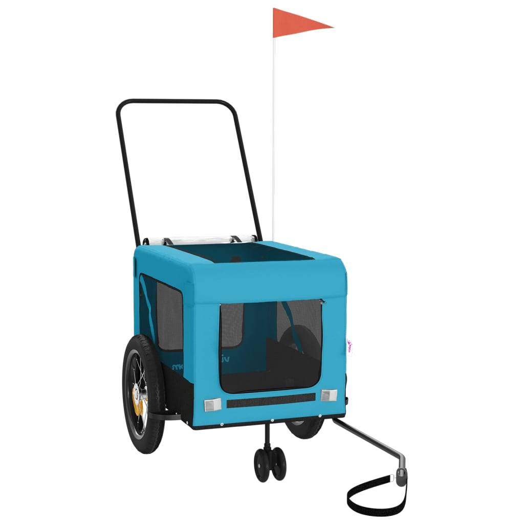 Remorque vélo pour chien 30kg Poussette 2-en-1 pour balades Bleu – ComfortXL Pet Living - Image 4