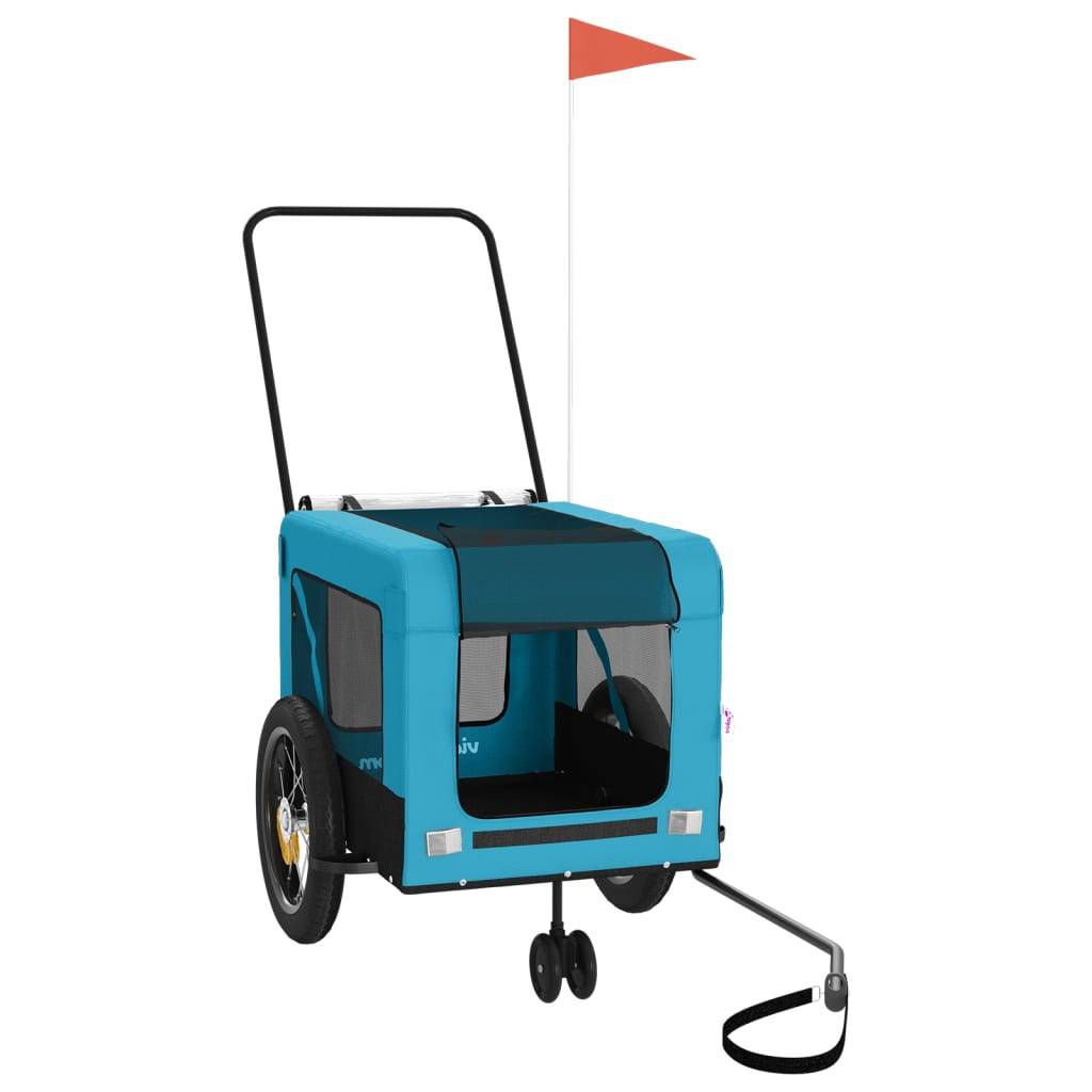 Remorque vélo pour chien 30kg Poussette 2-en-1 pour balades Bleu – ComfortXL Pet Living - Image 2