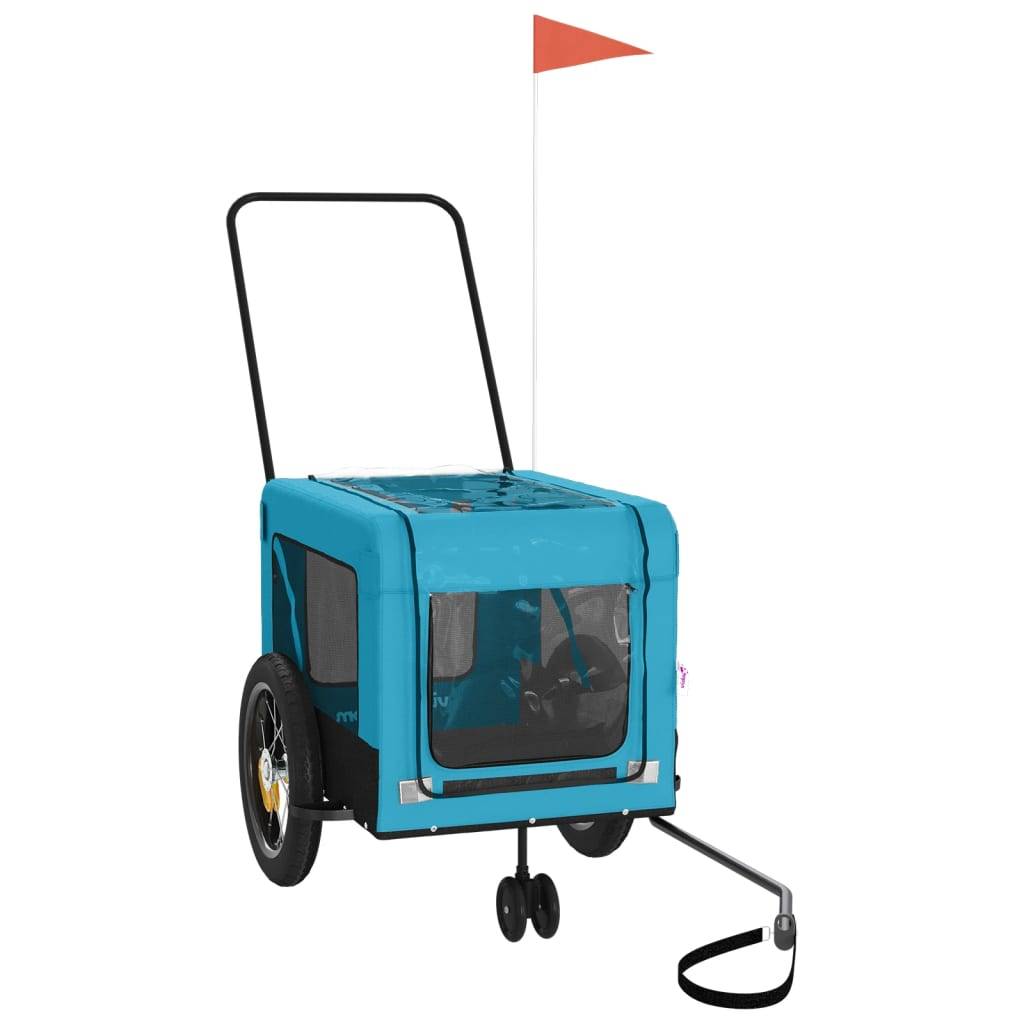 Remorque vélo pour chien 30kg Poussette 2-en-1 pour balades Bleu – ComfortXL Pet Living - Image 3