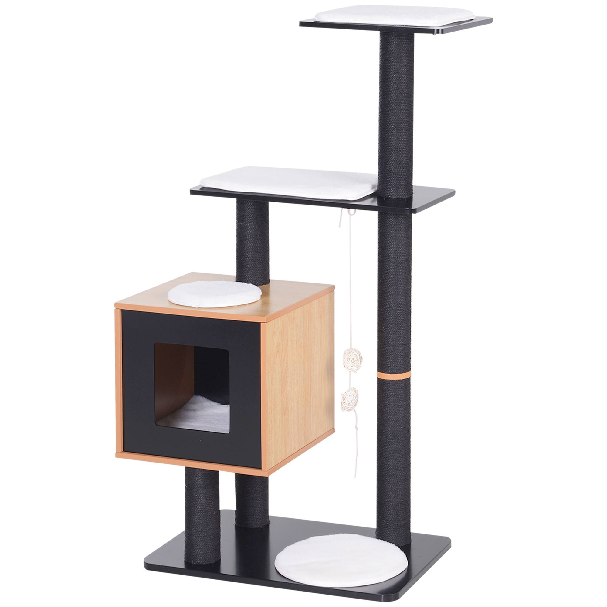 PANGIVO - Arbre à chat MDF et sisal noir et hêtre 71.5 x 49.5 x 120 cm - PANGIVO - Image 2