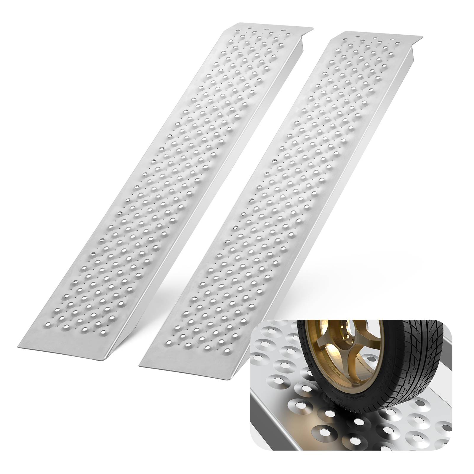 Vevor - VEVOR Rampes aluminium 47.2"x8.5", capacité 880 lb, lot de 2, pour motos, quads, remorques, tondeuses.
