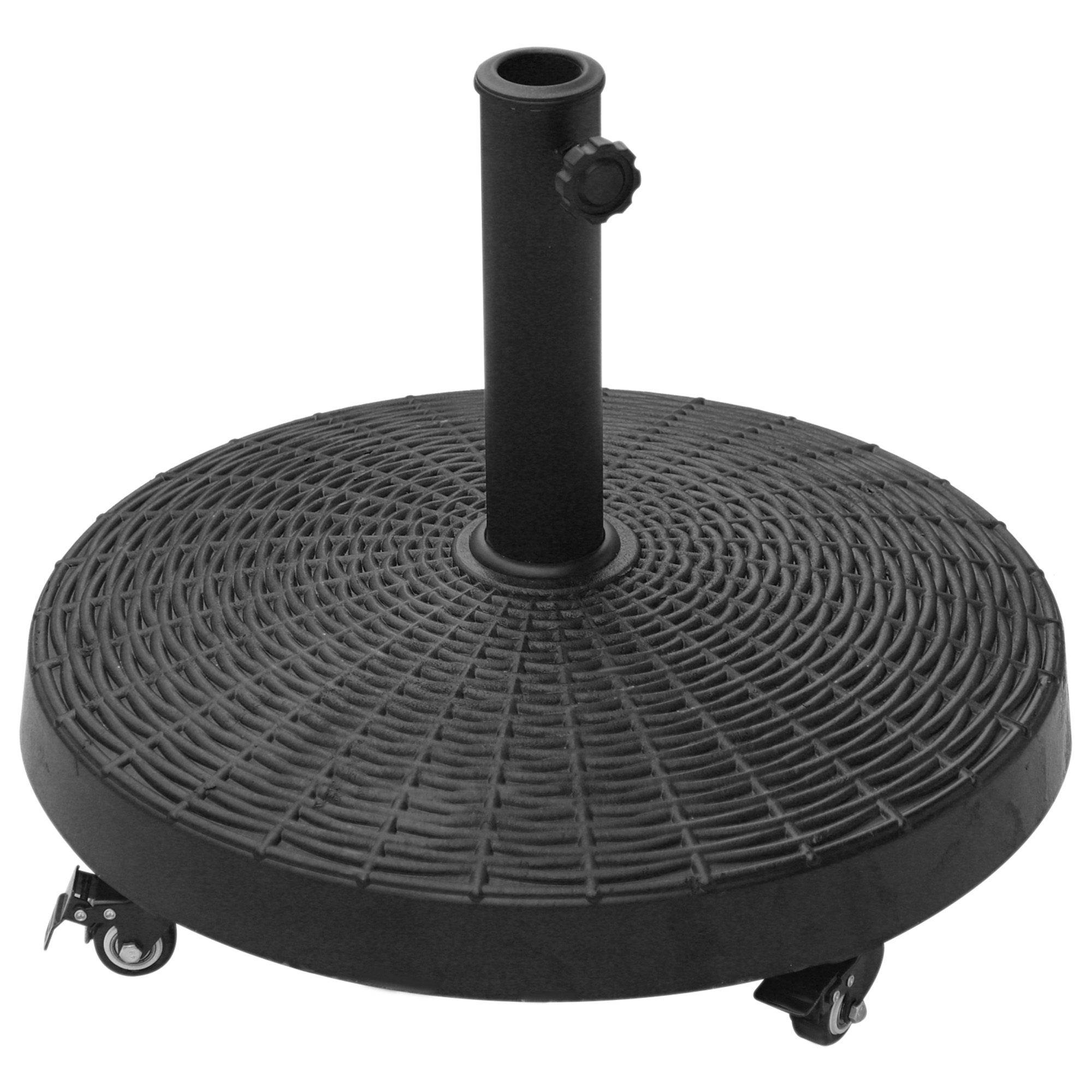 Pied de parasol base de lestage poids net 22,7 kg en résine avec 4 roulettes - dim. Φ52 x 41H cm - Noir - Image 2