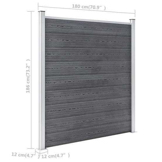 Clôture jardin WPC gris 1737 x 186 cm - PANGIVO - Image 10