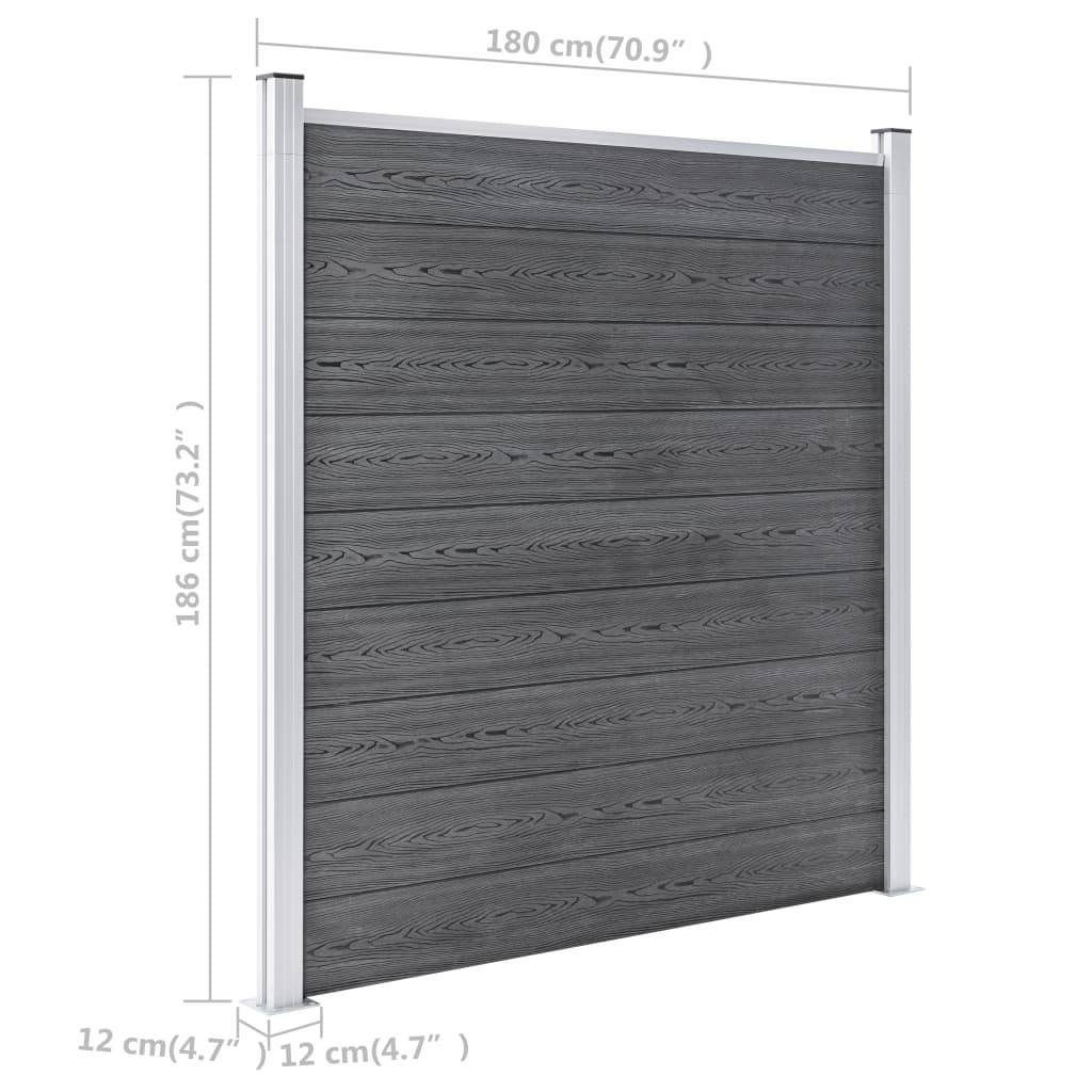 Clôture jardin WPC gris 1737 x 186 cm - PANGIVO - Image 10
