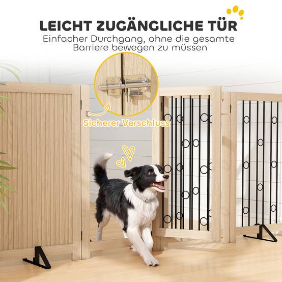 Sans Marque - Barrière autonome avec porte, 4 panneaux, pour couloir, escalier, cadre, MDF et acier - Image 9