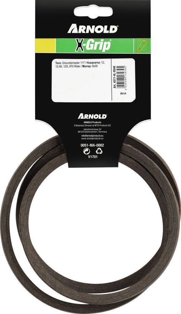 Arnold - Courroie trapézoïdale X-Grip V de type 4L540 Arnold - Imagen 4