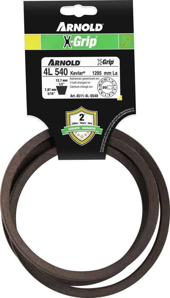 Arnold - Courroie trapézoïdale X-Grip V de type 4L540 Arnold - Imagen 1