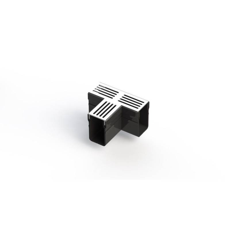Caniveau étroit 6,5 cm Grille INOX Line - StarDrain - LINE ECO -       Pièce en T - Image 4