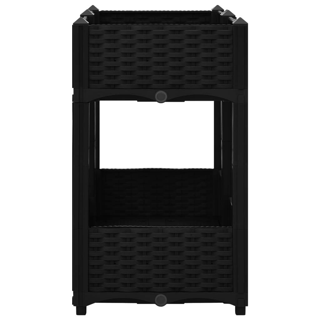 Helloshop26 - Jardinière lit surélevé plantes fleurs jardin 80 x 40 x 71 cm polypropylène noir - Imagen 3