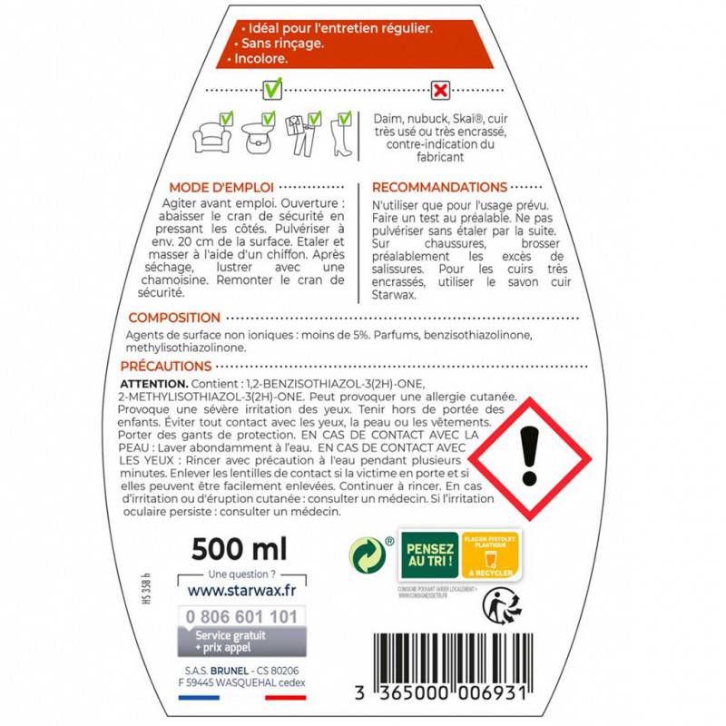 Starwax - Lait de soin pour cuir 500ml STARWAX - Image 2