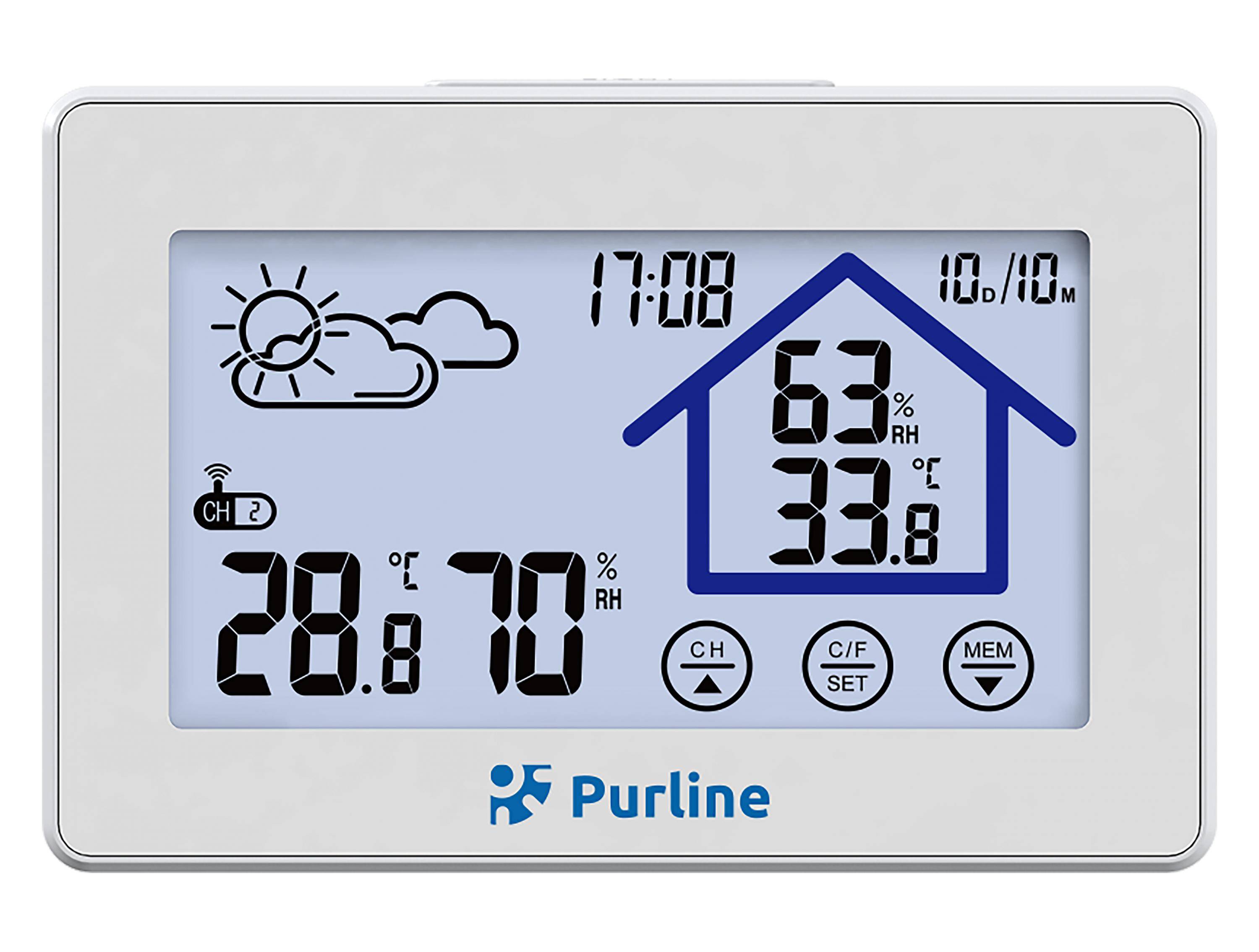 Purline - Station météo tactile avec hygromètre et capteur extérieur - Purline - Image 1