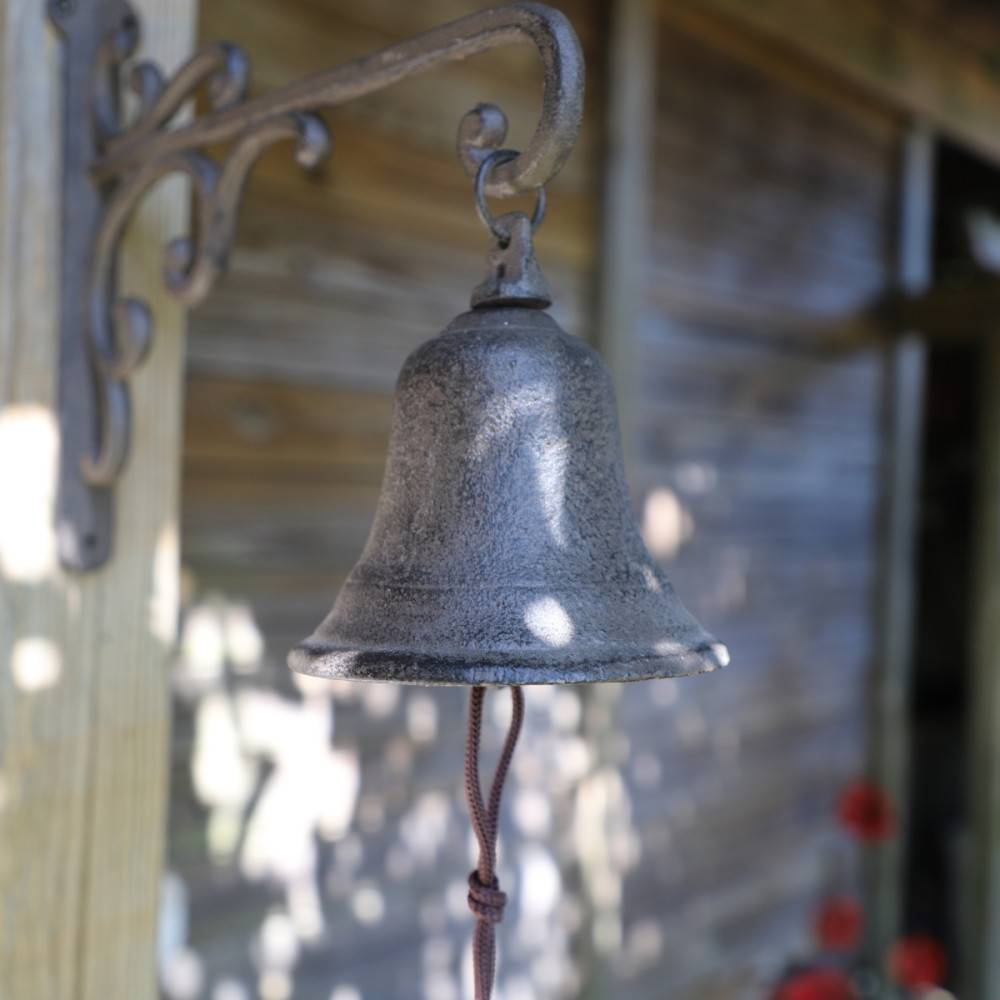 Cloche de jardin de porte ancienne en fonte marron 29 x 26 cm Chemin de campagne - Imagen 3