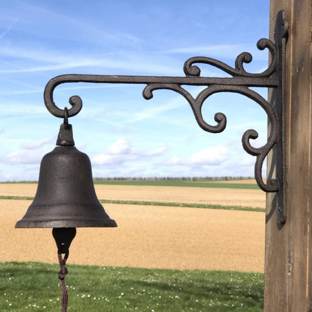 Cloche de jardin de porte ancienne en fonte marron 29 x 26 cm Chemin de campagne - Imagen 7