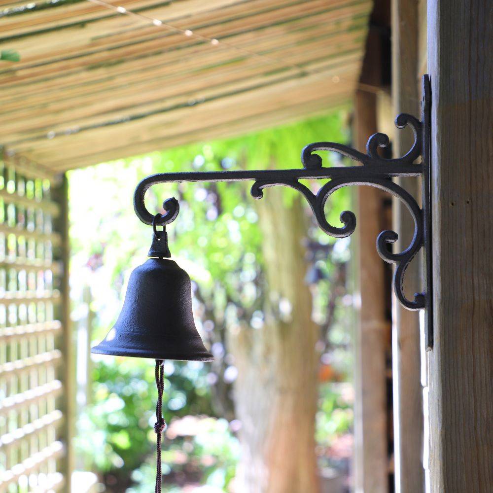 Cloche de jardin de porte ancienne en fonte marron 29 x 26 cm Chemin de campagne - Imagen 2