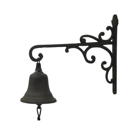 Cloche de jardin de porte ancienne en fonte marron 29 x 26 cm Chemin de campagne - Imagen 1