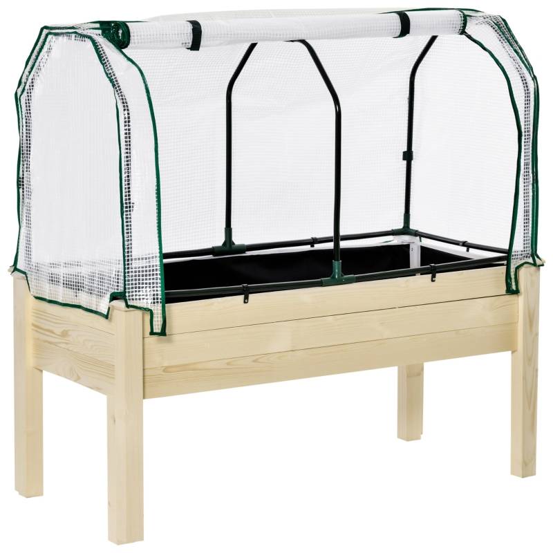 ComfortXL - Carré potager sur pied bois avec serre balcon protection climat 121x55x117cm - ComfortXL Outdoor Living - Image 2