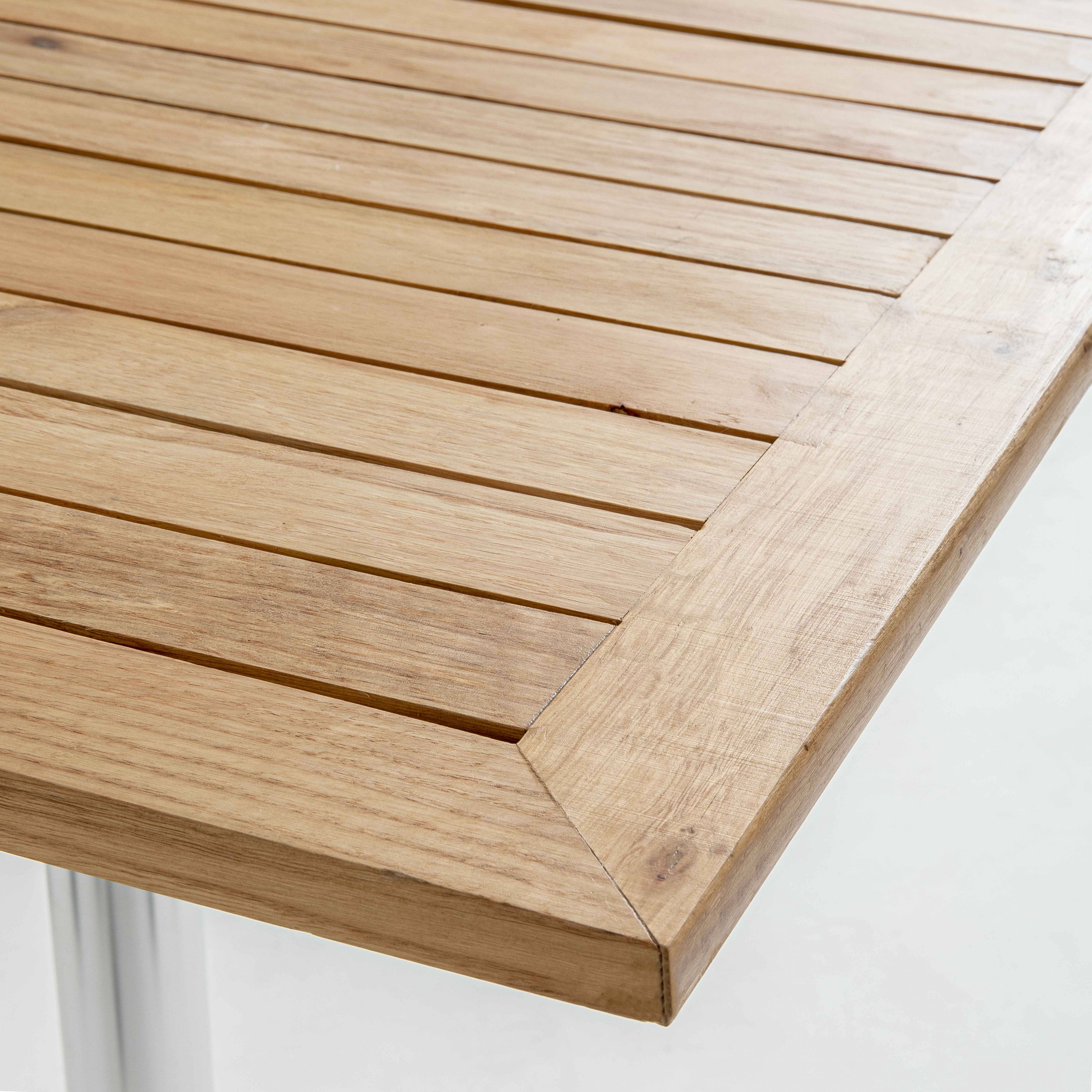 Oviala - Table haute mange debout carrée en aluminium et bois Soho - Oviala - Imagen 3