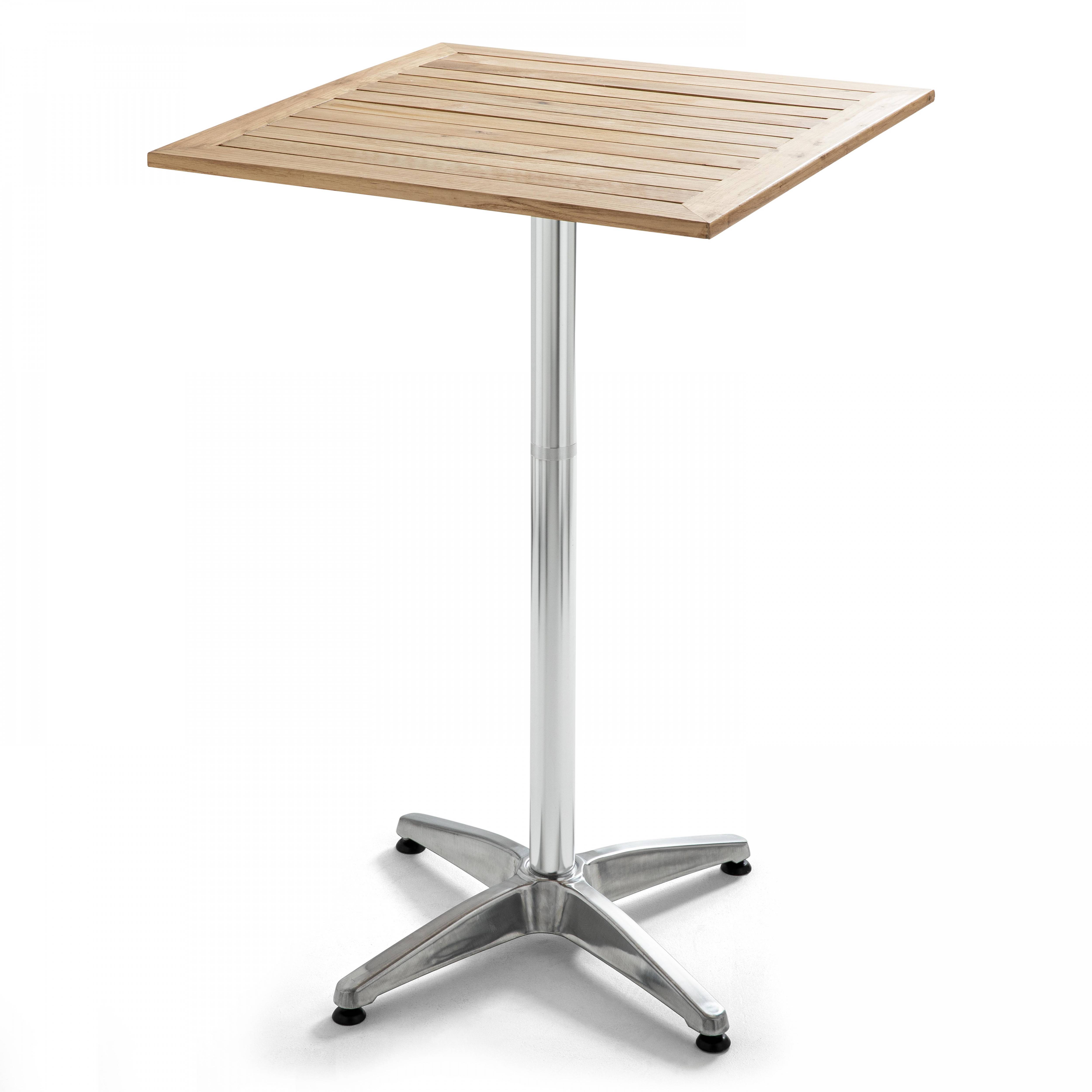 Oviala - Table haute mange debout carrée en aluminium et bois Soho - Oviala - Imagen 1