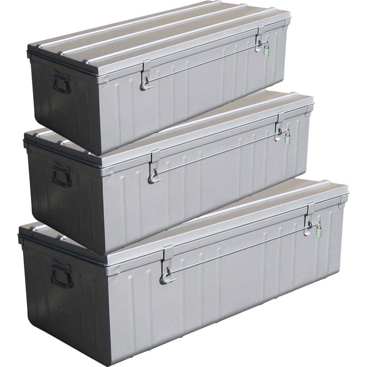 Pierre Henry - Cantine de rangement Premium en acier Lot de 3 : 130, 175 et 225 litres