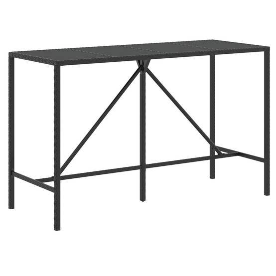 Helloshop26 - Ensemble de bar de jardin meuble extérieur terrasse 9 pièces noir poly rotin/bois massif acacia - Imagen 3