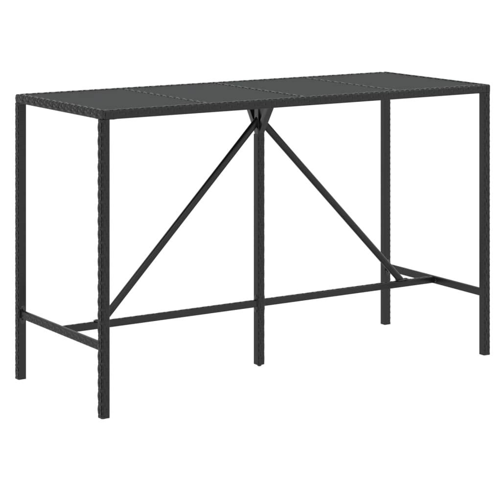 Helloshop26 - Ensemble de bar de jardin meuble extérieur terrasse 9 pièces noir poly rotin/bois massif acacia - Imagen 3