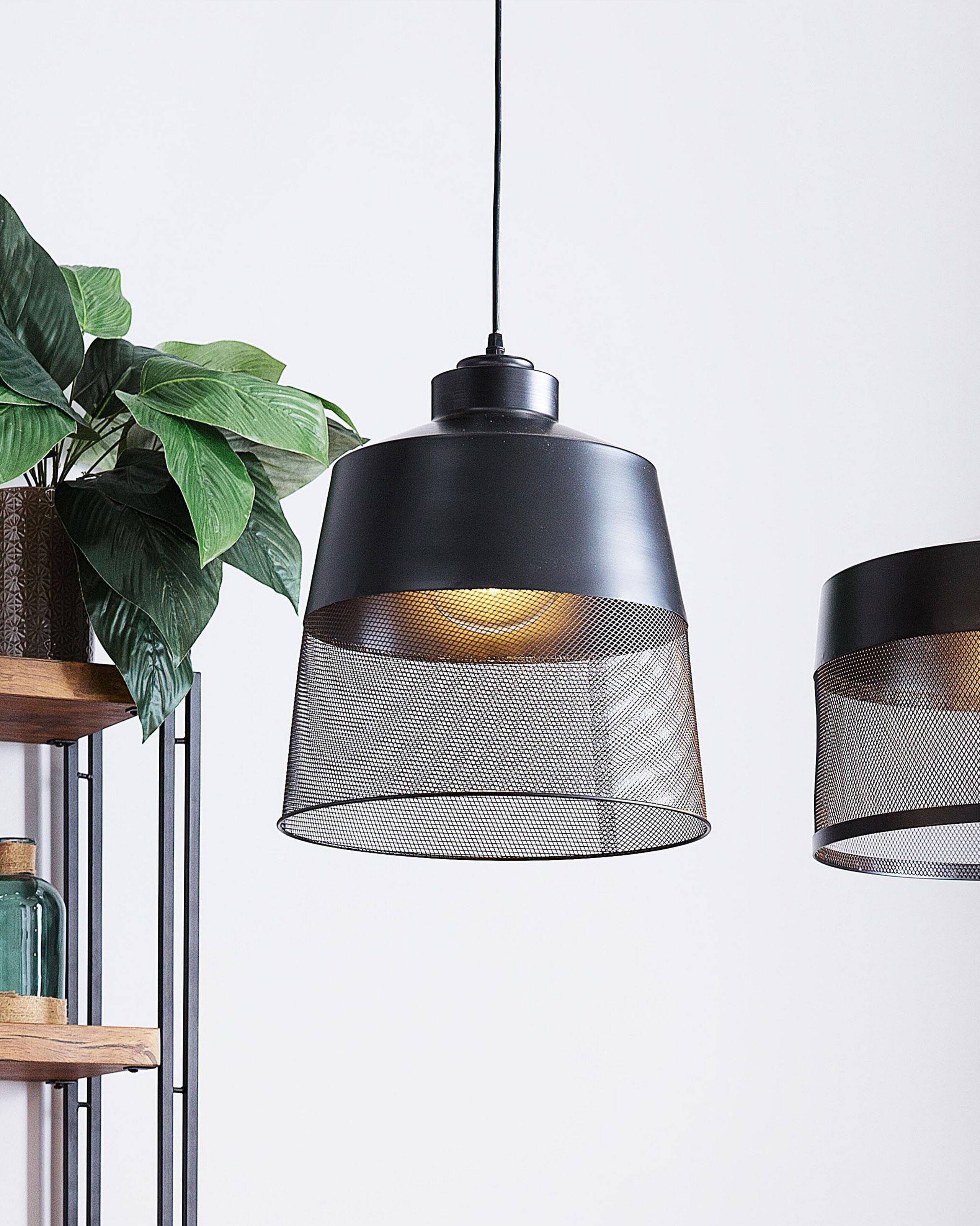 Beliani - Lampe suspension Métal Noir MUGA - 33x33x114- Beliani - Image 1