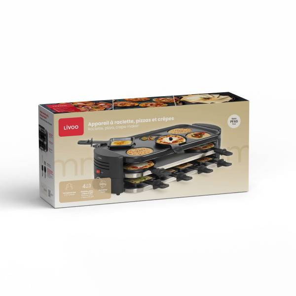 Appareil à raclette 6 personnes 800w DOC207 Livoo