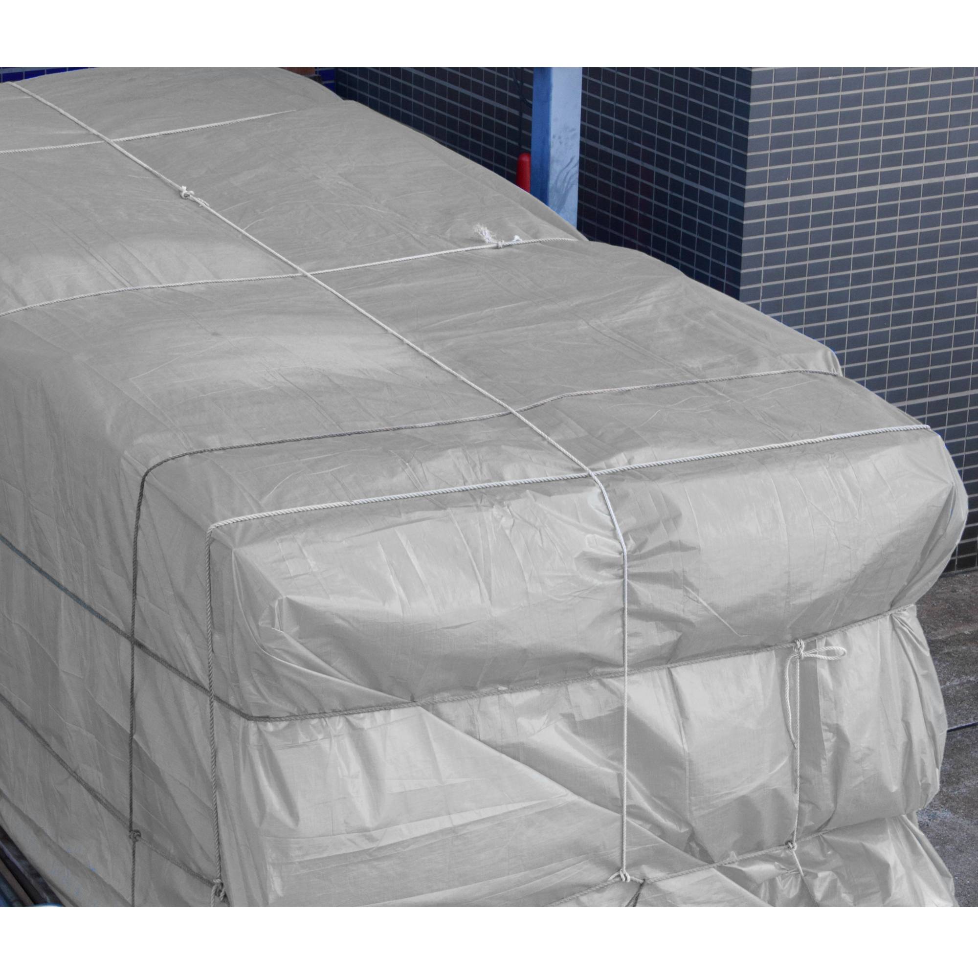 Ecd-Germany - Bâche de Protection Imperméable à l'Eau avec Oeillets - 4x6m 24m² 180g/m²- Polyéthylène PE Gris - Résistant à la Moisissure - Imagen 7