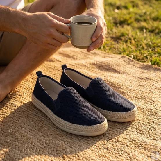 Espadrilles Homme Bleu Marine - Tige Basse - Image 1