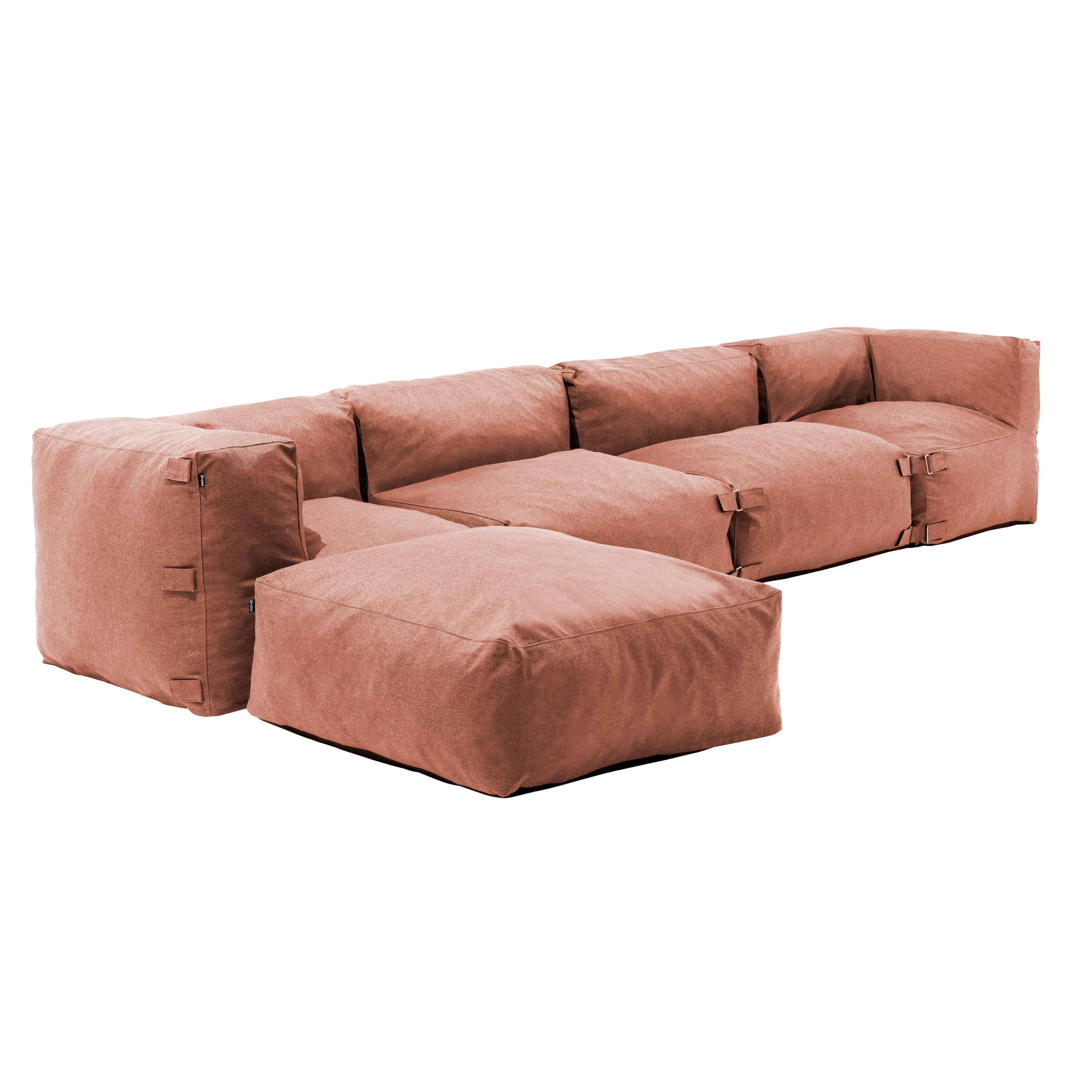 Oviala - Canapé d'angle de jardin modulable 5 places terracotta Mixi - Oviala - Imagen 1