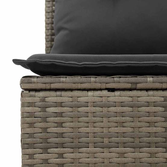 Salon de jardin 5 places gris résine tressée avec table bois relevable et rangement modulable – ComfortXL Outdoor Living - Image 3