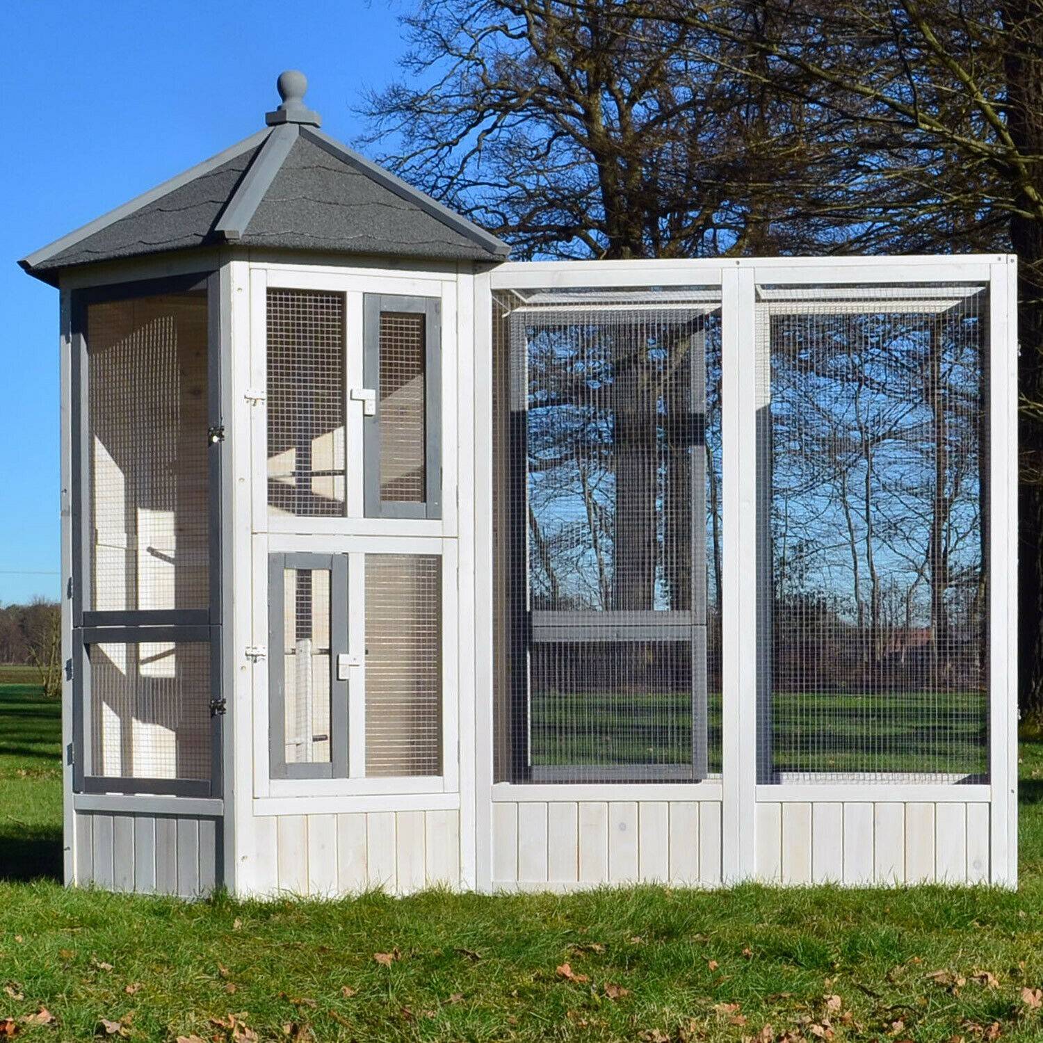 BB Loisir - Volière Cage à oiseaux en bois de haute qualité Maison principale et Extension Modèle Luise 309et 310 - Image 4