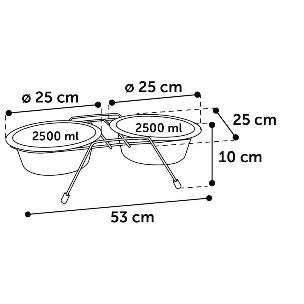 Flamingo - Ecuelle duo ø 25 cm 2500 ml avec support Arjun XL pour chien - Imagen 4