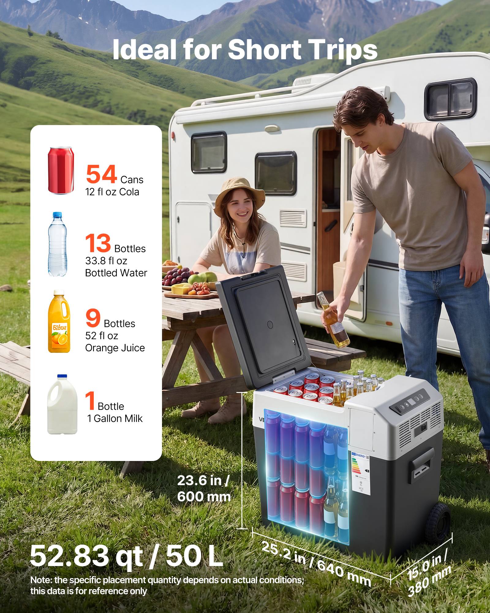 Vevor - VEVOR Glacière électrique 50 L, portable à roulettes, 12/24 V et 100–240 V, compresseur -22 à 10 °C, contrôle via application. - Image 2