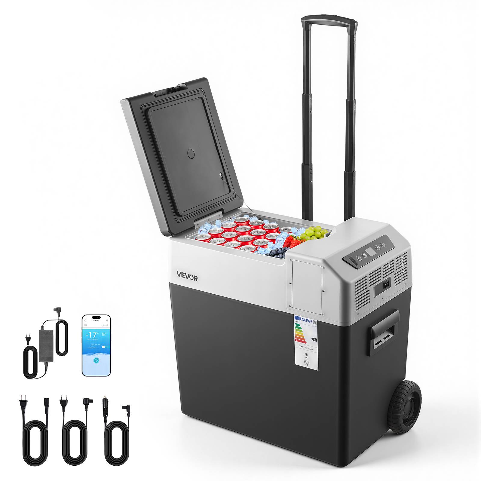 Vevor - VEVOR Glacière électrique 50 L, portable à roulettes, 12/24 V et 100–240 V, compresseur -22 à 10 °C, contrôle via application. - Image 1