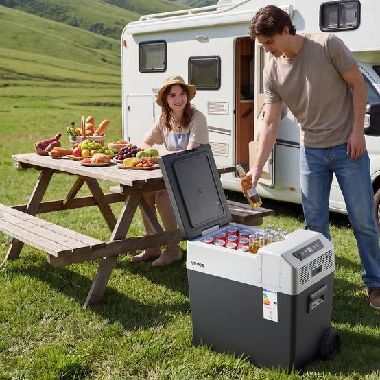 Vevor - VEVOR Glacière électrique 50 L, portable à roulettes, 12/24 V et 100–240 V, compresseur -22 à 10 °C, contrôle via application. - Image 8