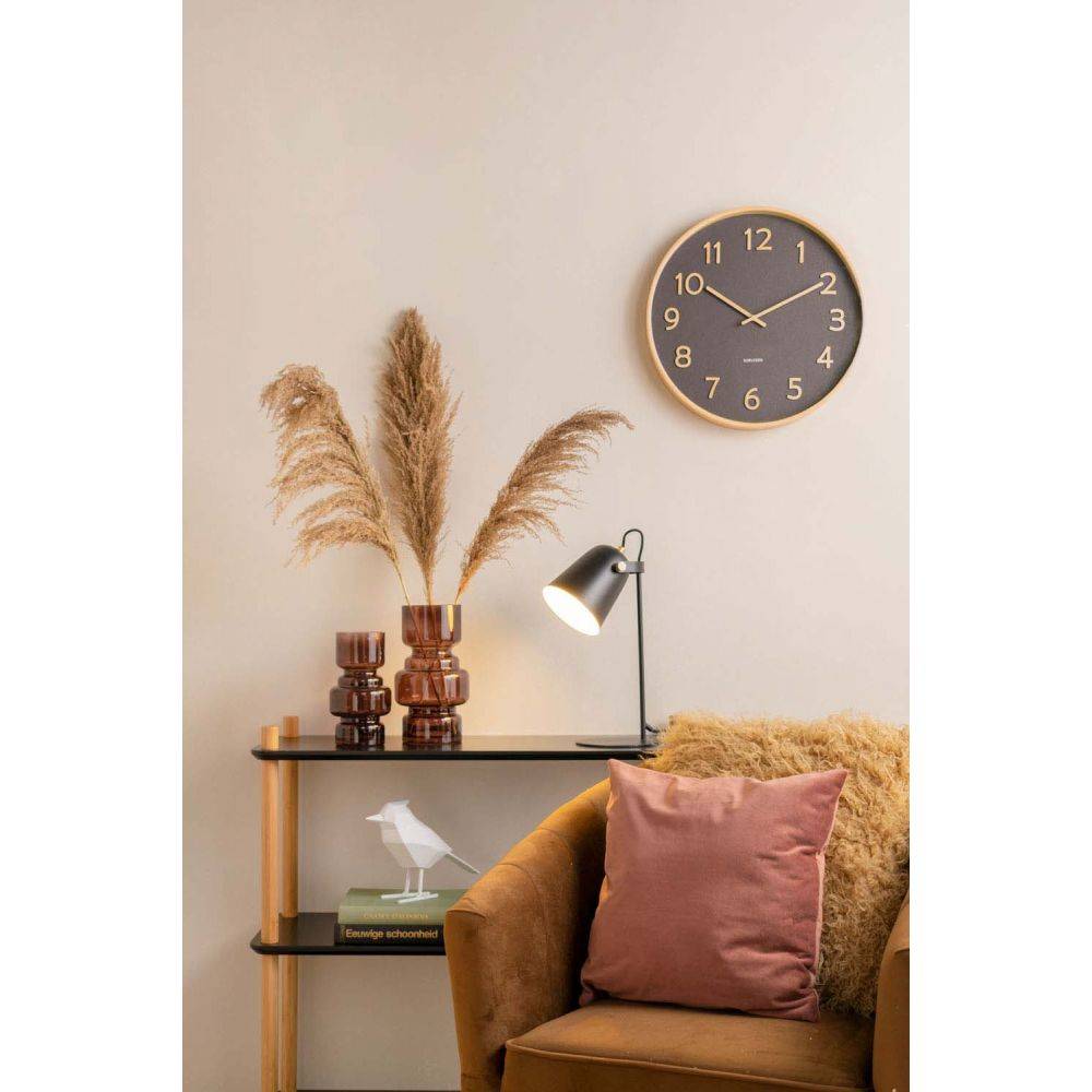 Karlsson - Horloge ronde en bois Pure  40 cm Noir - Imagen 2